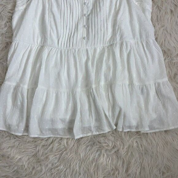 Torrid Womens 3X White Swiss Dot Washable Gauze Tiered Pin Tuck Tank Top NWT - Picture 7 of 12